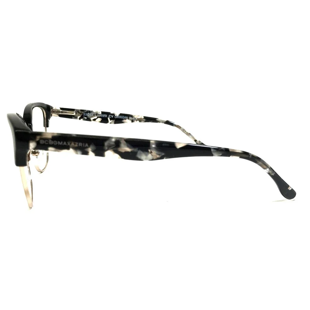 BCBGMAXAZRIA Eyeglasses Frames CARRIGAN BLACK Gold Cat Eye Full Rim 53-17-135